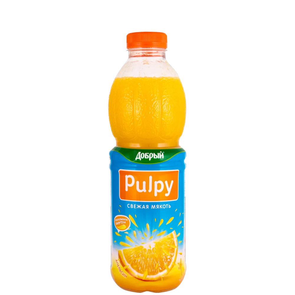 Сок добрый в бутылке. Сок добрый Палпи апельсин с мякотью 0,9л ПЭТ. Сок добрый Палпи апельсин 0.9. Напиток добрый Палпи апельсин 0.45л. Напиток добрый pulpy апельсин 0.9л.